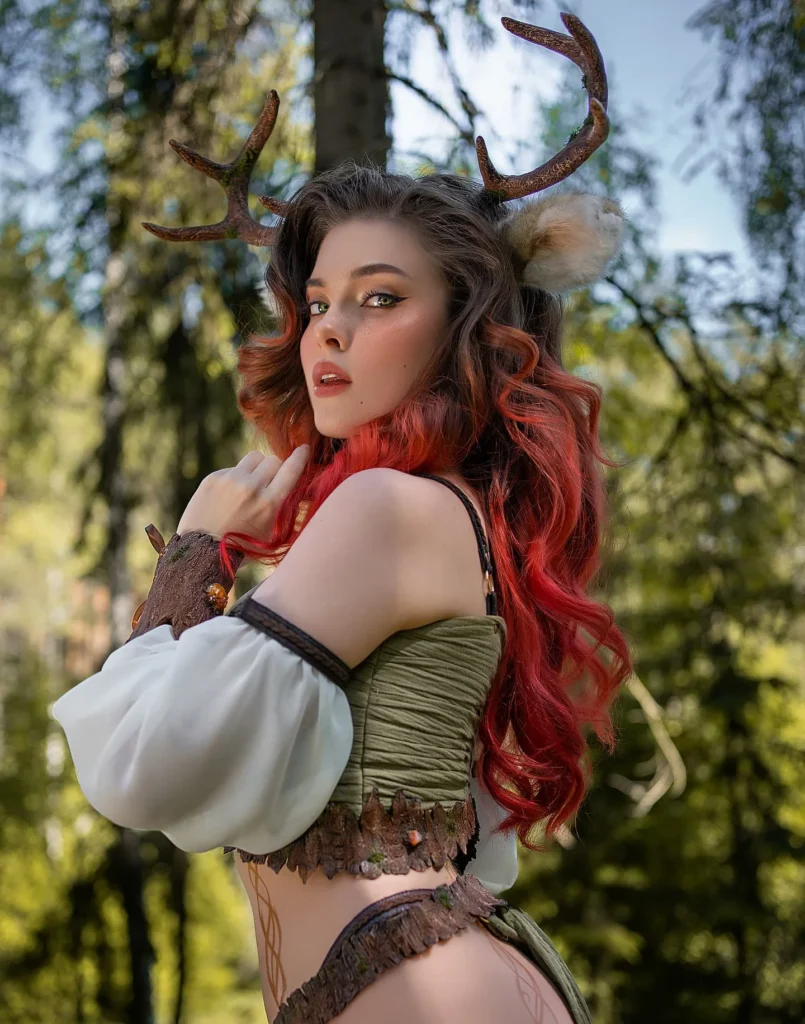 Cosplayer Sladkoslava unveils a magical Bambi cosplay with handcrafted elements and woodland charm.