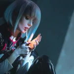 This detailed Lucy Cosplay channels the techwear aesthetic and emotional complexity of the Edgerunners universe.